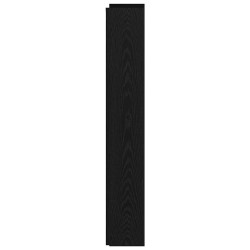 Tête de lit de rangement avec LED Chêne noir Bois d'ingénierie 634410634410