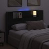 Tête de lit de rangement avec LED Chêne noir Bois d'ingénierie 634411634411