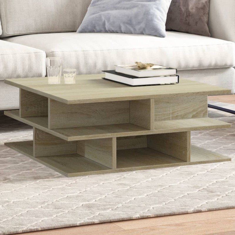 Table basse chêne sonoma 70x70x29 cm bois d'ingénierie 634415634415