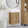 Meuble de salle de bain avec robinet Chêne artisanal 634417634417