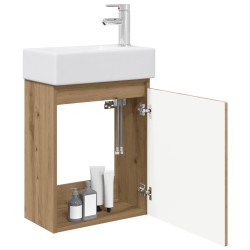 Meuble de salle de bain avec robinet Chêne artisanal 634419634419