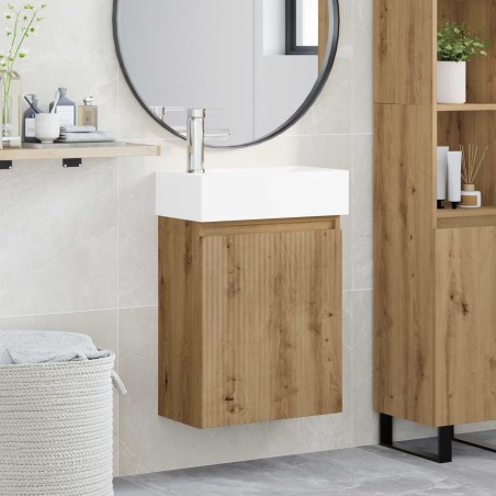 Meuble de salle de bain avec robinet Chêne artisanal 634420634420