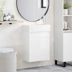 Meuble de salle de bain avec robinet Blanc brillant 634421634421