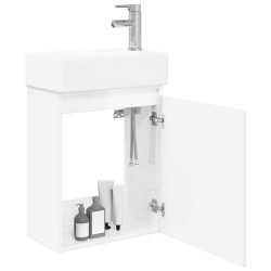 Meuble de salle de bain avec robinet Blanc brillant 634421634421
