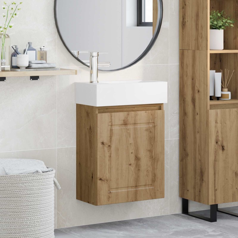 Meuble de salle de bain avec robinet Chêne artisanal 634425634425