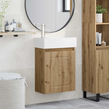 Meuble de salle de bain avec robinet Chêne artisanal 634425634425
