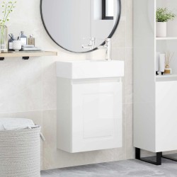 Meuble de salle de bain avec robinet Blanc brillant 634426634426