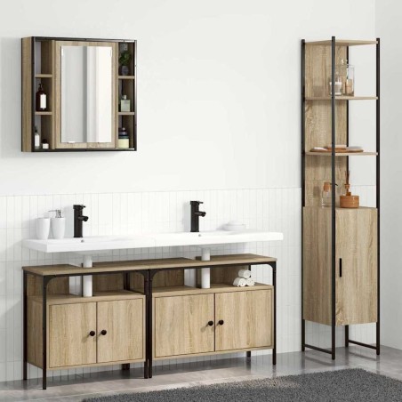Ensemble de mobilier de salle de bain 4 pcs Chêne Sonoma 634428634428