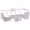 Ensemble de canapé de jardin 8 pcs avec coussins noir résine tressée 634431634431