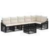 Ensemble de canapé de jardin 7 pcs Noir polyrotin 634434634434