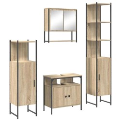 Ensemble de mobilier de salle de bain 4 pcs Chêne Sonoma 634436634436