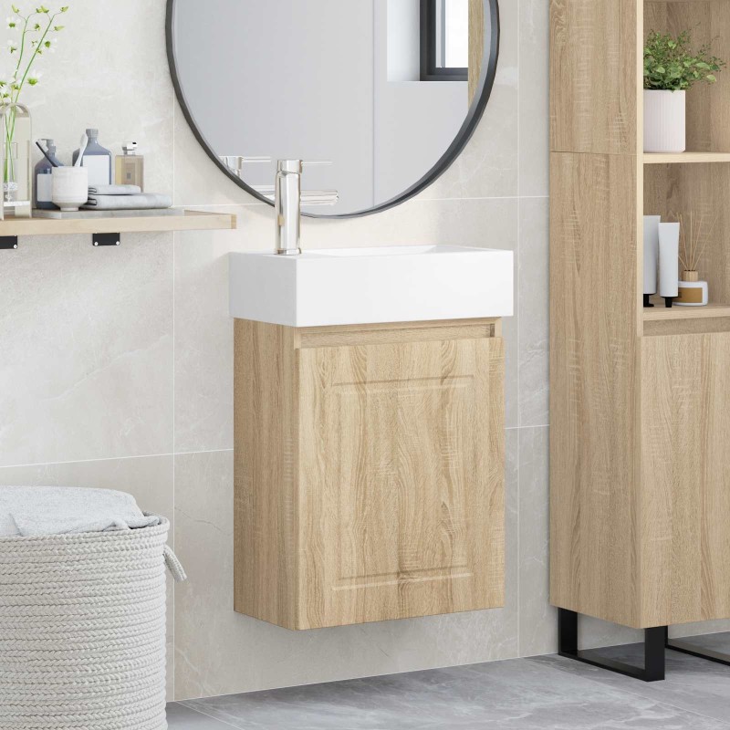 Meuble de salle de bain avec robinet Chêne Sonoma 634437634437