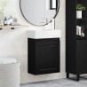 Meuble de salle de bain avec robinet Noir 45,5 x 22,5 x 84 cm 634438634438