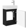 Meuble de salle de bain avec robinet Noir 45,5 x 22,5 x 84 cm 634438634438