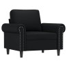 Fauteuil avec repose-pied Noir 60 cm Similicuir 634439634439