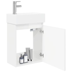 Meuble de salle de bain avec robinet Blanc brillant 634440634440