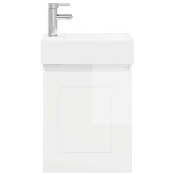 Meuble de salle de bain avec robinet Blanc brillant 634440634440
