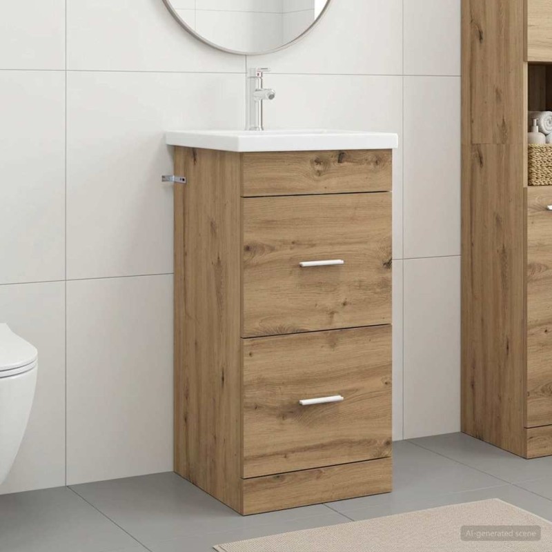Meuble de salle de bain avec évier Chêne artisanal 634442634442