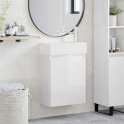 Meuble de salle de bain avec robinet Blanc brillant 634443634443