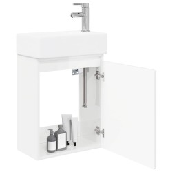 Meuble de salle de bain avec robinet Blanc brillant 634443634443