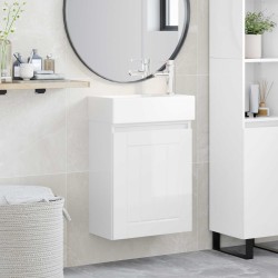 Meuble de salle de bain avec robinet Blanc brillant 634444634444
