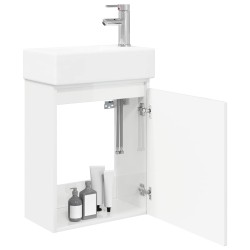 Meuble de salle de bain avec robinet Blanc brillant 634444634444