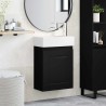 Meuble de salle de bain avec robinet Noir 45,5 x 22,5 x 84 cm 634445634445