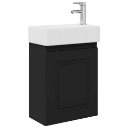 Meuble de salle de bain avec robinet Noir 45,5 x 22,5 x 84 cm 634445634445