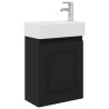 Meuble de salle de bain avec robinet Noir 45,5 x 22,5 x 84 cm 634445634445