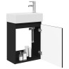 Meuble de salle de bain avec robinet Noir 45,5 x 22,5 x 84 cm 634445634445