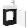 Meuble de salle de bain avec robinet Noir 45,5 x 22,5 x 84 cm 634445634445