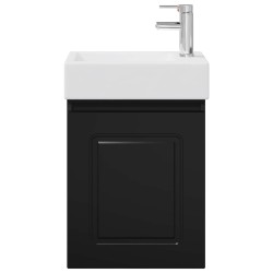 Meuble de salle de bain avec robinet Noir 45,5 x 22,5 x 84 cm 634445634445