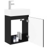 Meuble de salle de bain avec robinet Noir 45,5 x 22,5 x 84 cm 634446634446