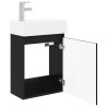 Meuble de salle de bain avec robinet Noir 45,5 x 22,5 x 84 cm 634446634446