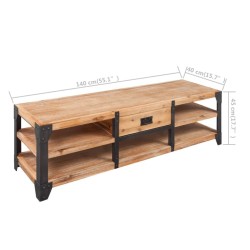 Meuble TV 140x40x45 cm bois d'acacia massif 634448634448