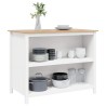 Îlots de Cuisine HILL Blanc 112 x 66 x 90 cm Pin massif 634451634451