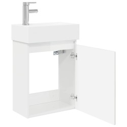 Meuble de salle de bain avec robinet Blanc brillant 634452634452