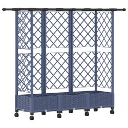 Lit Élevé avec Treillis et Toit Gris 164 x 40 x 127 cm PP 634454634454