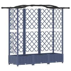Lit Élevé avec Treillis et Toit Gris 163 x 40 x 123 cm PP 634457634457