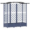 Lit Élevé avec Treillis et Toit Gris 163 x 40 x 123 cm PP 634457634457