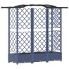 Lit Élevé avec Treillis et Toit Gris 163 x 40 x 123 cm PP 634457634457
