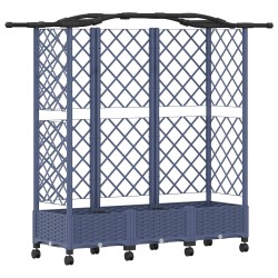 Lit Élevé avec Treillis et Toit Gris 163 x 40 x 129 cm PP 634458634458