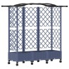 Lit Élevé avec Treillis et Toit Gris 163 x 40 x 129 cm PP 634458634458