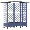 Lit Élevé avec Treillis et Toit Gris 163 x 40 x 129 cm PP 634458634458