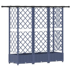Lit Élevé avec Treillis et Toit Gris 164 x 40 x 121 cm PP 634459634459