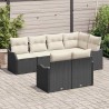 Ensemble de canapé de jardin 7 pcs Noir Poly rotin 634461634461