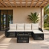 Ensemble de canapé de jardin 6 pcs Noir et blanc crème 634464634464