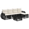 Ensemble de canapé de jardin 6 pcs Noir et blanc crème 634464634464
