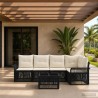 Ensemble de canapé de jardin 6 pcs Noir polyrotin 634466634466