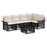 Ensemble de canapé de jardin 6 pcs Noir polyrotin 634466634466